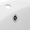 vidaXL Luxury Basin Overflow Oval Matt White 58.5x39 cm Ceramic