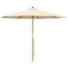 vidaXL Garden Parasol &Oslash; 300 x 248 cm Solid Eucalyptus Wood Cream White