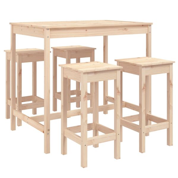 vidaXL 5 Piece Garden Bar Set Solid Wood Pine