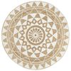 vidaXL Handmade Rug Jute with White Print 120 cm