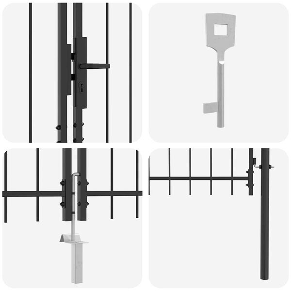 vidaXL Garden Gate Black 195 x 500 cm