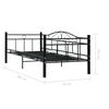 vidaXL Daybed Frame without Mattress Black Metal 90x200cm