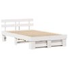 vidaXL Bed Frame with Headboard White 135 x 190 cm Solid Pine Wood