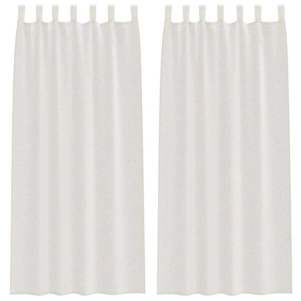 vidaXL Voile Curtain with Curtains 2 pcs Cream 245 x 140 cm Polyester
