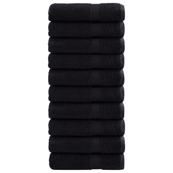 vidaXL Premium Shower Towels SOLUND 10 pcs Black 70x140 cm 600 gsm