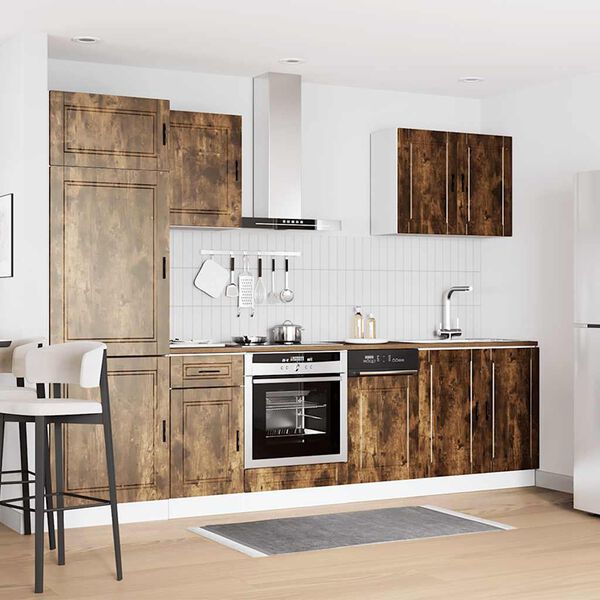 vidaXL 7 Piece Kitchen Cabinet Set Porto Smoked Oak Engineered Wood