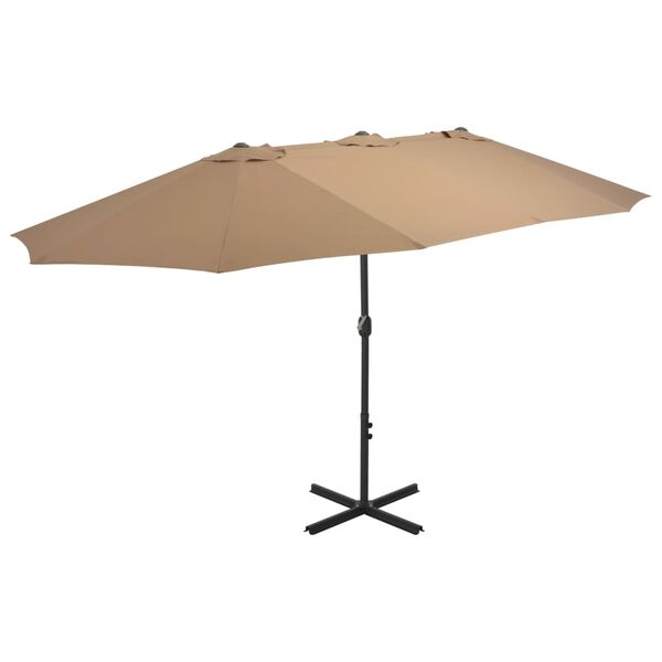 vidaXL Garden Parasol with Aluminium Pole 460x270 cm Taupe