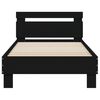 vidaXL Bed Frame without Mattress with Headboard Black 75x190 cm Small Single