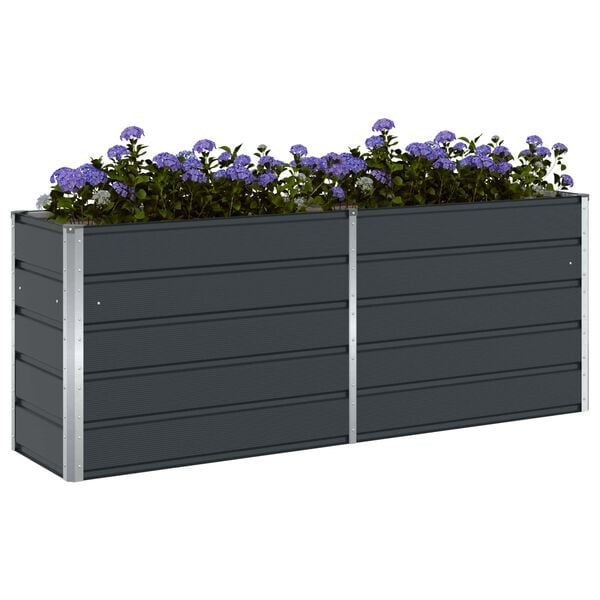 vidaXL Planter Anthracite 195 x 50 x 77 cm Galvanised Steel