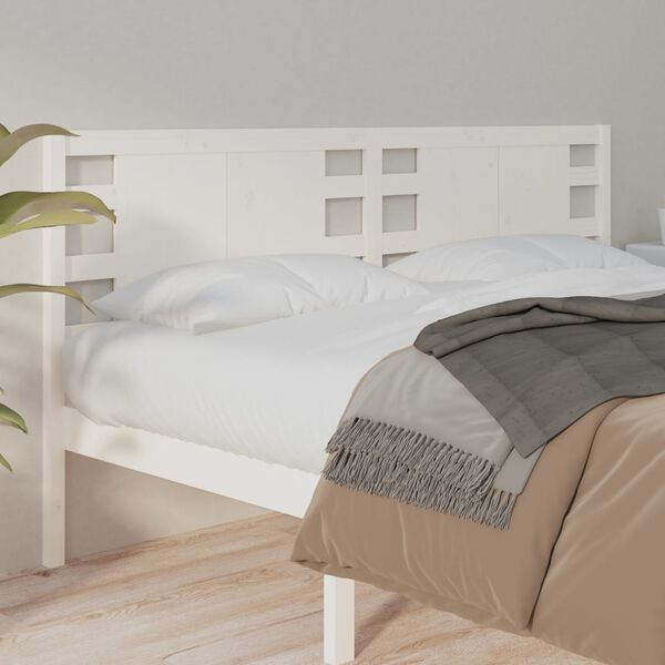 vidaXL Headboard White 206x4x100 cm Solid Wood Pine