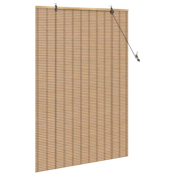 vidaXL Roller Blind with Curtains Manual Nature 120 x 160 cm Bamboo