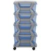 vidaXL Rollable Drawer Cabinet 36x40x80 cm Grey and Blue