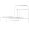 vidaXL Metal Bed Frame without Mattress with Headboard White 90x200cm
