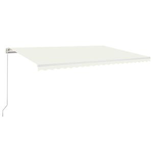 vidaXL Manual Retractable Awning with LED 500x300 cm Cream
