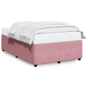 vidaXL Bed Frame without Mattress Pink 120x190 cm Small Double Velvet