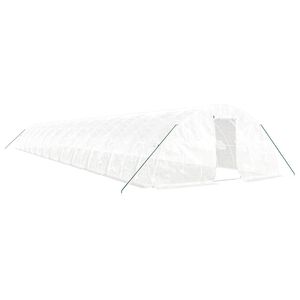 vidaXL Greenhouse with Steel Frame White 120 m&sup2; 24x5x2.3 m