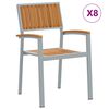 vidaXL Stacking Chair 8 pcs Brown 56 x 57 x 87 cm Solid Acacia Wood