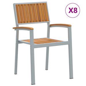 vidaXL Stacking Chair 8 pcs Brown 56 x 57 x 87 cm Solid Acacia Wood