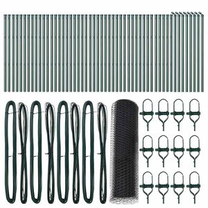 vidaXL Hexagonal Fence Ground Fix 100 x 0.5 m PVC-Coated Steel Grey