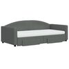 vidaXL Daybed with Trundle and Drawers Dark Grey 90x190 cm Fabric