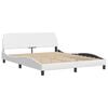 vidaXL Bed Frame with LED without Mattress "Zadar" White 160x200 cm