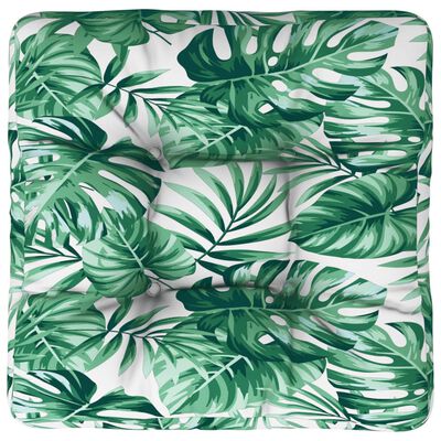 vidaXL Pallet Cushion Leaf Pattern 60x61.5x10 cm Fabric