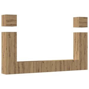 vidaXL 6 Piece TV Cabinet Set Wall-mounted Artisan Oak Engineered Wood