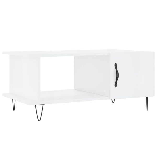 vidaXL Coffee Table High Gloss White 90x50x40 cm Engineered Wood