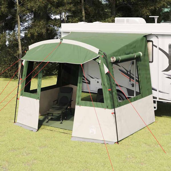 vidaXL Tailgate Tent for Caravan Rectangular Green 352 x 250 x 240 cm