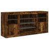 vidaXL Sideboard with LED Lights Smoked Oak 142.5x37x67 cm