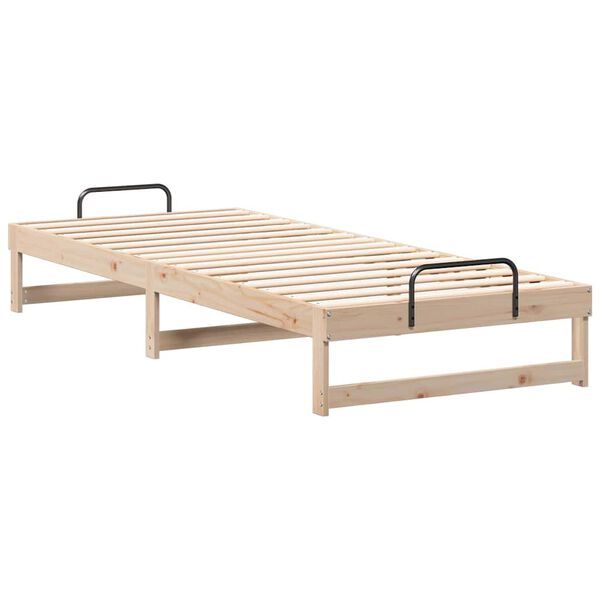 vidaXL Bed Frame Brown 90 x 220 cm Solid Pine Wood