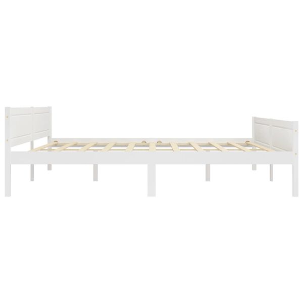 vidaXL Bed Frame without Mattress White Solid Wood Pine 200x200 cm