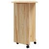 vidaXL Rolling Cabinet with Desk MOSS Clear Varnish Solid Pine wood