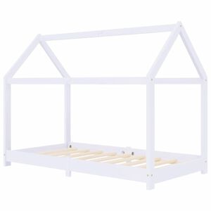 vidaXL Kids Bed Frame | White | Solid pinewood, plywood | 80x160 cm | Durable