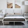 vidaXL Metal Bed Frame without Mattress with Headboard White 150x200cm