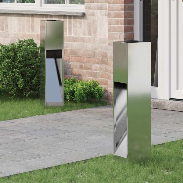 vidaXL Solar Led Pathway Light 2 pcs Galvanized Galvanized