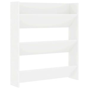 vidaXL Wall Shoe Cabinet White 80x18x90 cm Engineered Wood