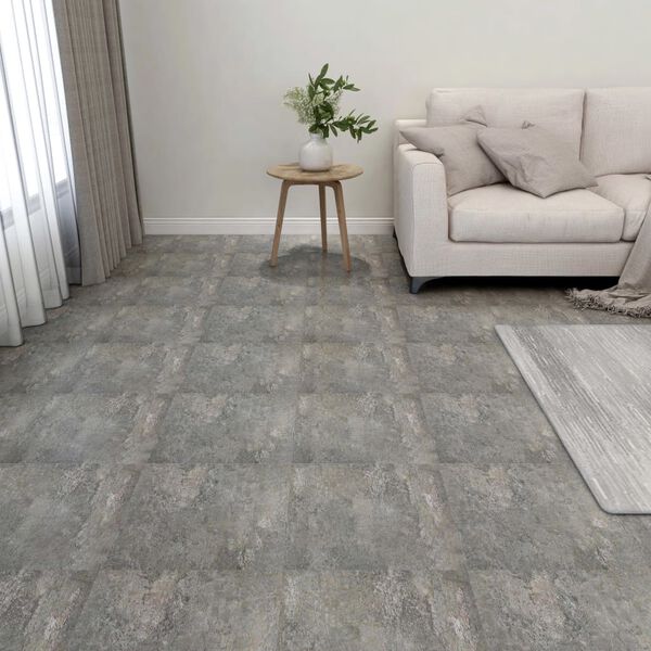 vidaXL Self-adhesive Flooring Planks 55 pcs PVC 5.11 m² Grey