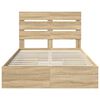 vidaXL Storage Bed with Drawer Sonoma Oak 135 x 190 cm Engineered Wood