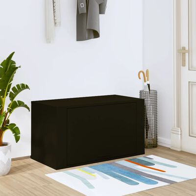 vidaXL Wall-mounted Shoe Cabinet Black 70x35x38 cm Engineered Wood