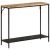 vidaXL Console Table 90x30x75 cm Solid Rough Mango Wood and Iron