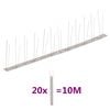 vidaXL 2-row Stainless Steel Bird & Pigeon Spikes Set of 20 10 m
