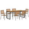 vidaXL Garden Dining Set 7 pcs Grey and Brown Poly Rattan