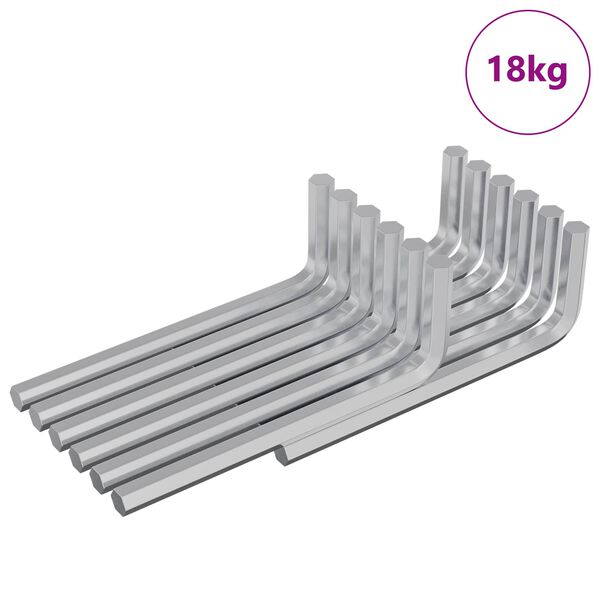 vidaXL Hex Key 1800 pcs Silver 32 x 86 mm Steel