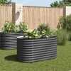 vidaXL Garden Raised Bed 160x80x81 cm Galvanised Steel Grey