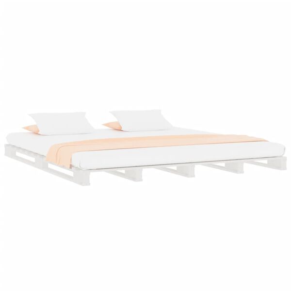 vidaXL Pallet Bed without Mattress White 200x200 cm Solid Wood