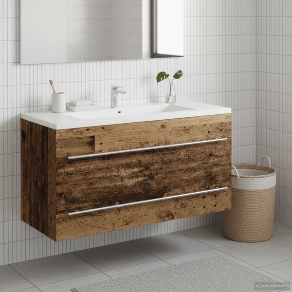 vidaXL Sink cabinet Old Wood 100 x 38.5 x 48 cm Engineered Wood