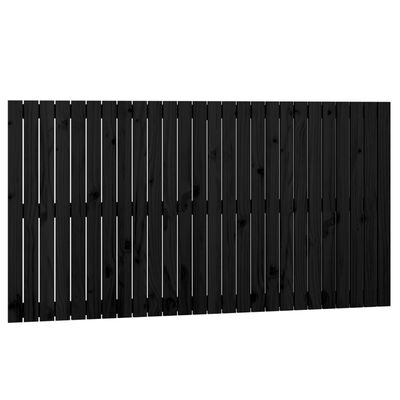 vidaXL Wall Headboard Black 166x3x90 cm Solid Wood Pine