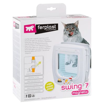 Ferplast 4-Way Magnetic Cat Flap Swing 7 SET White 72104011