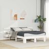 vidaXL Bed Frame with Headboard White 135 x 190 cm Solid Pine Wood